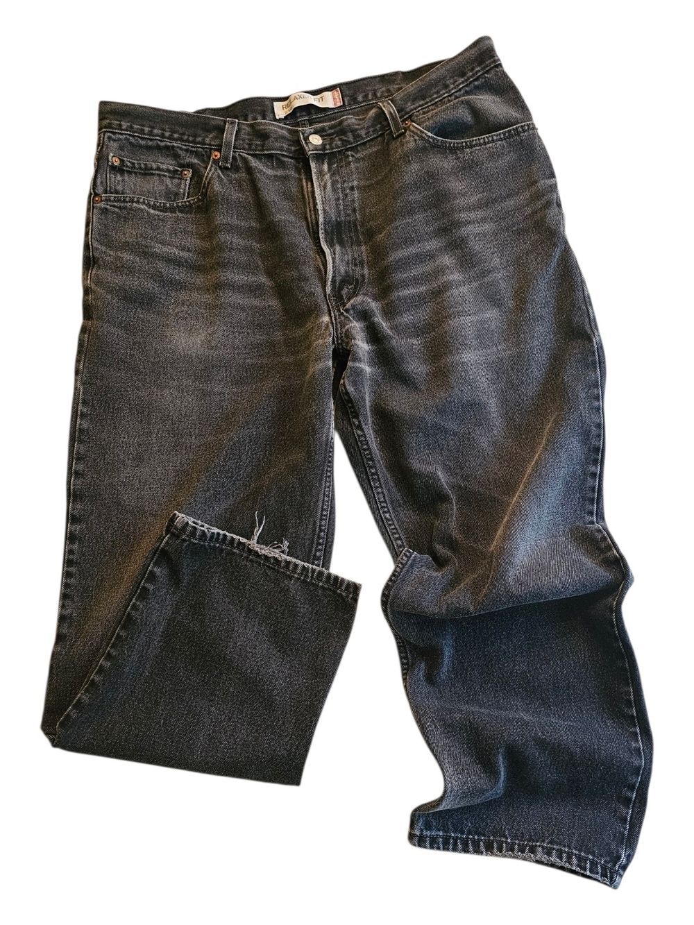 Levi's 550 Relaxed Fit Jeans 40x30 Faded Black Baggy Y2K Grunge